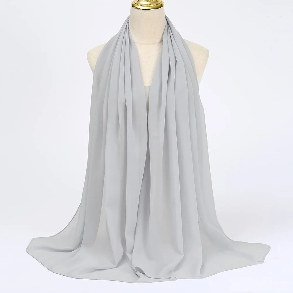 Hijab uni - Foulard Musulman Léger 175×70 cm