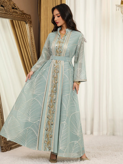 Abaya Brodée - Robe Islamique de Soirée