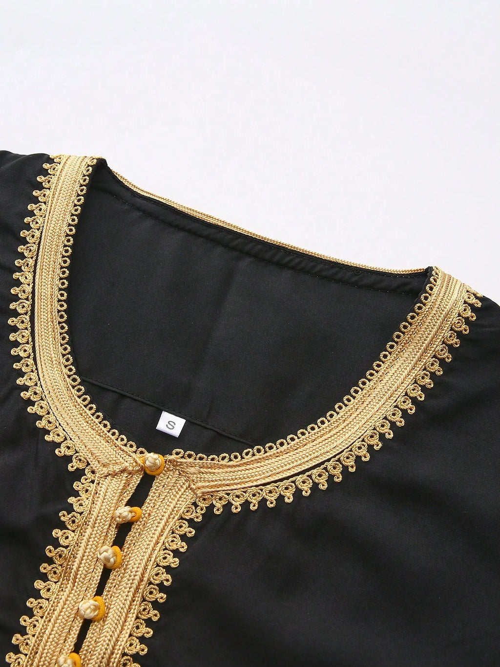 Qamis Homme Marocain Élégant - Jubba Thobe Brodé à Manches Longues