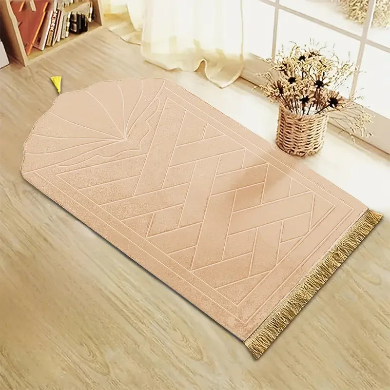Tapis de Prière Épais et Moelleux - Tapis Islamique Antidérapant 65×110 cm