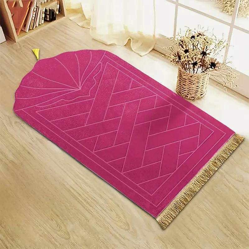 Tapis de Prière Épais et Moelleux - Tapis Islamique Antidérapant 65×110 cm