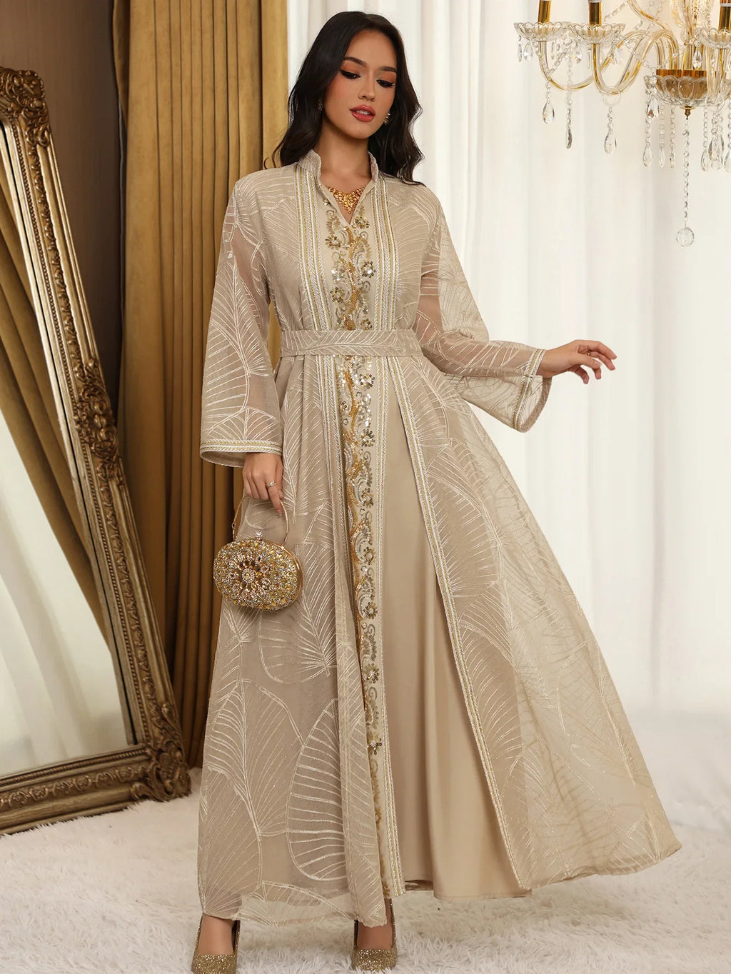 Abaya Brodée - Robe Islamique de Soirée