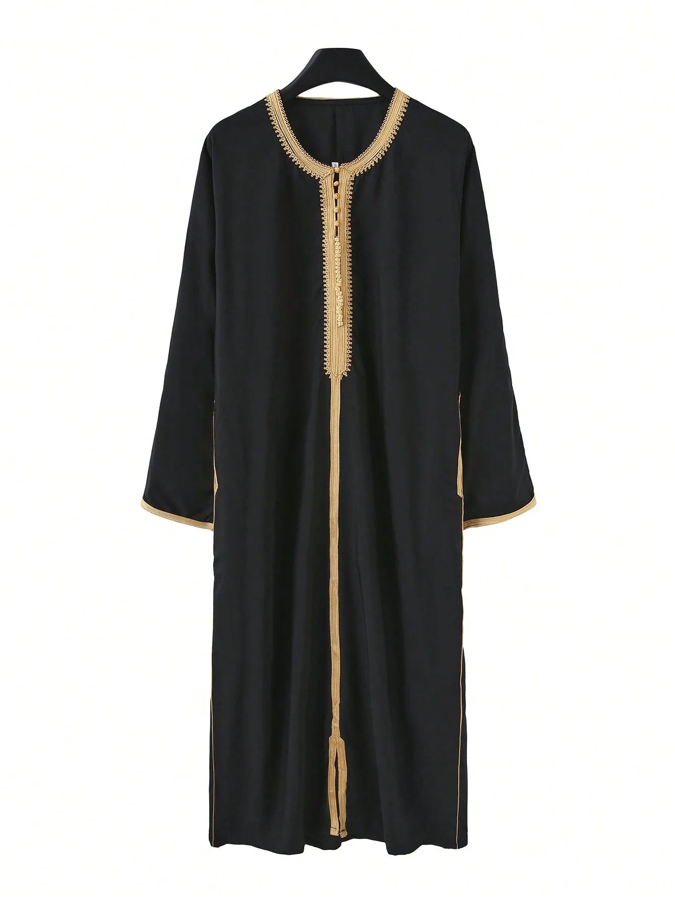 Qamis Homme Marocain Élégant - Jubba Thobe Brodé à Manches Longues