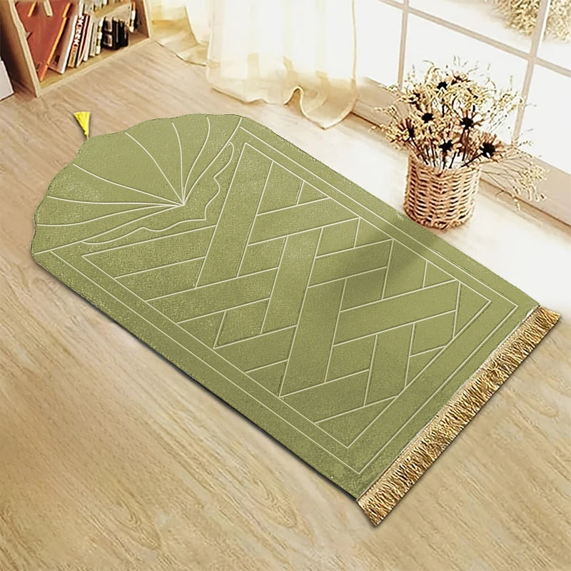 Tapis de Prière Épais et Moelleux - Tapis Islamique Antidérapant 65×110 cm