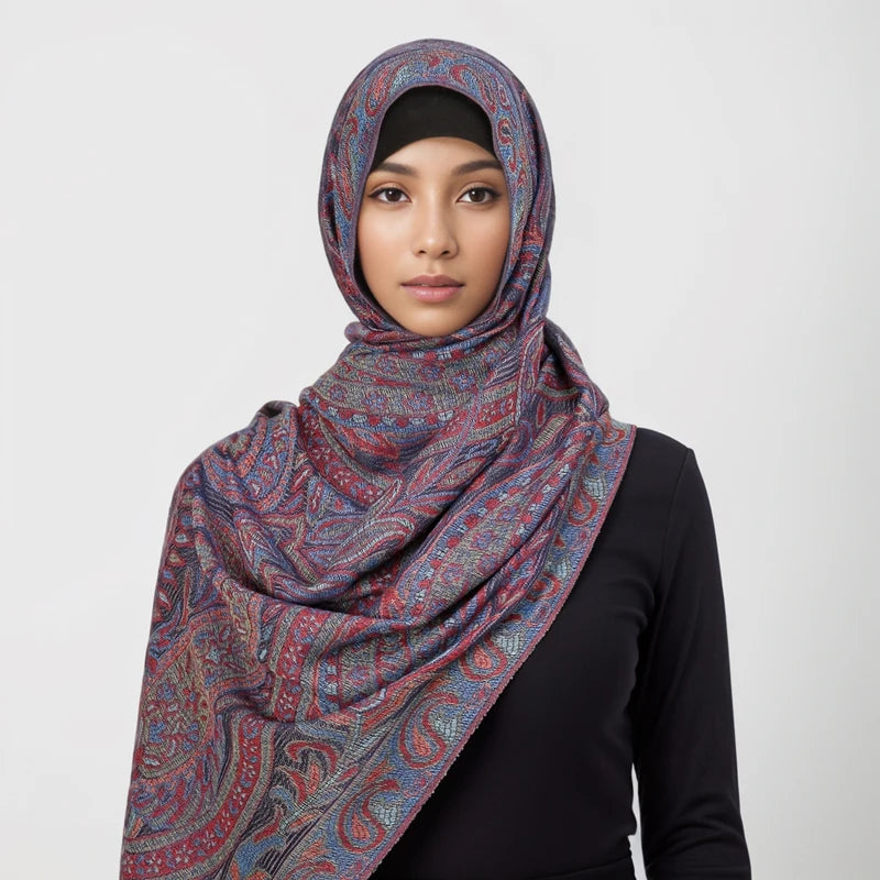 Hijab - Foulard Musulman Long Effet Cachemire
