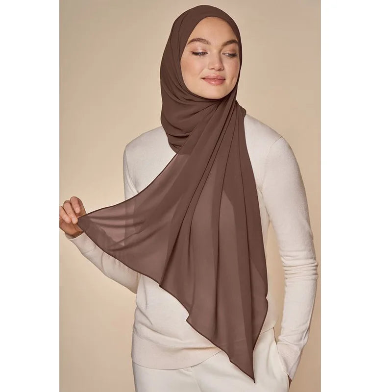 Hijab uni - Foulard Musulman Léger 175×70 cm