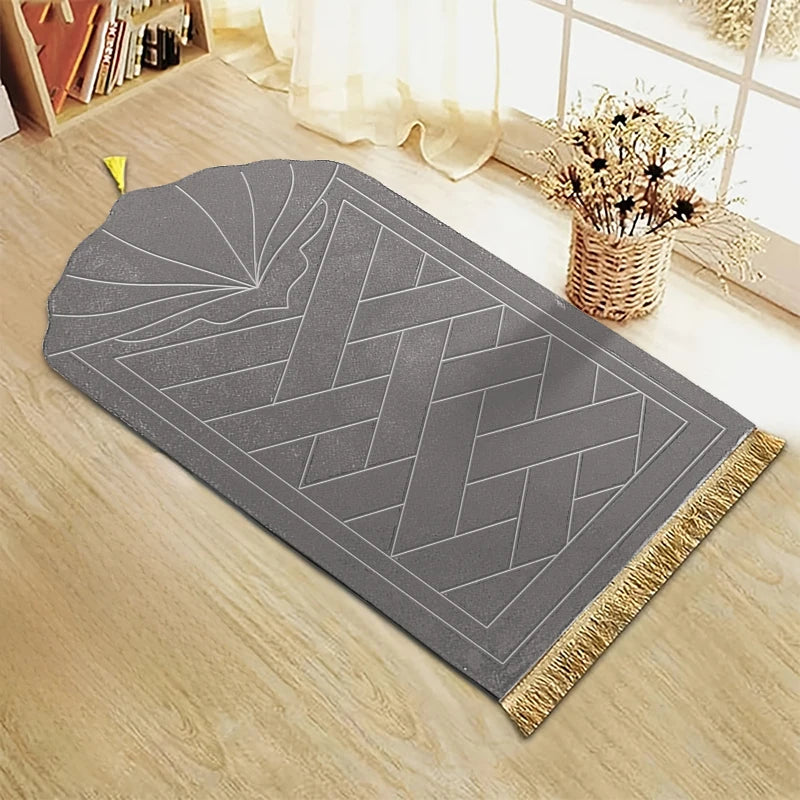 Tapis de Prière Épais et Moelleux - Tapis Islamique Antidérapant 65×110 cm